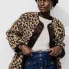 Promod ADELE en moumoute réversible - Imprimé marron Imprimémarron Flash Sale