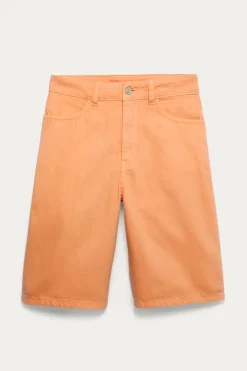 Promod Bermuda en toile unie Femme - Abricot Fashion