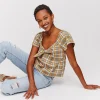 Promod Blouse à carreaux Femme - Carreaux kaki Carreauxkaki Hot
