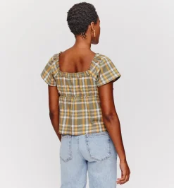 Promod Blouse à carreaux Femme - Carreaux kaki Carreauxkaki Hot