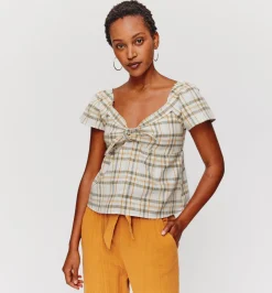 Promod Blouse à carreaux Femme - Carreaux écrus Carreauxécrus Outlet