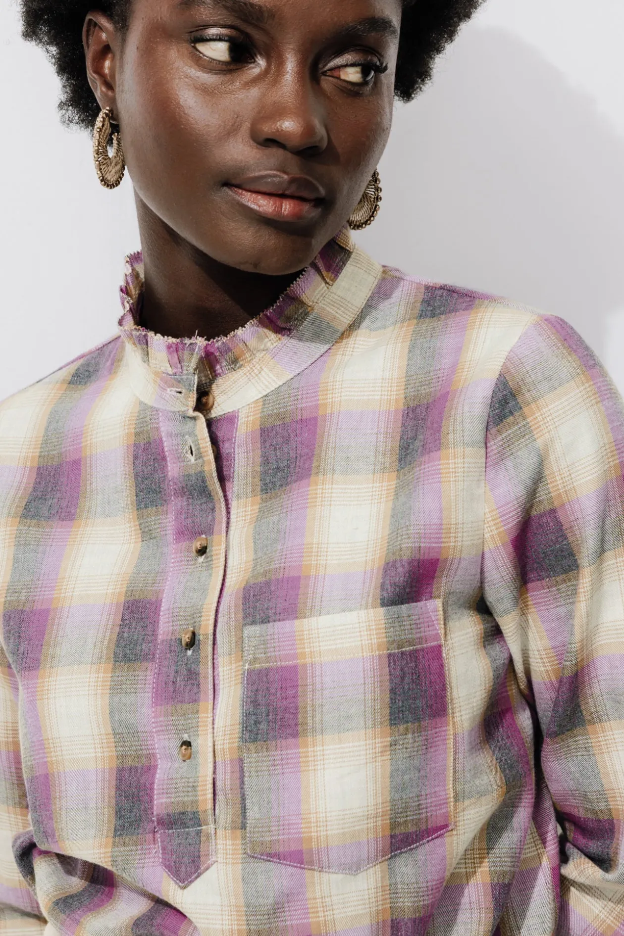 Promod Blouse à carreaux Femme - Rayures multicolores Rayuresmulticolores Store