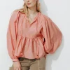 Promod Blouse à manches ballon Femme - Vieux rose Vieuxrose Discount