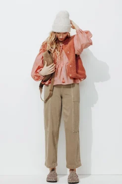 Promod Blouse à manches ballon Femme - Vieux rose Vieuxrose Discount