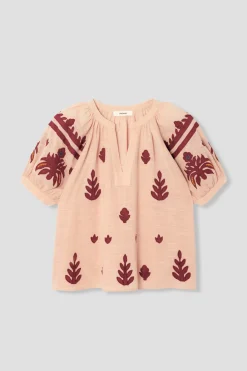 Promod Blouse brodée en coton Femme - Beige New