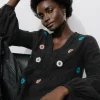 Promod Blouse brodée et perlée Femme - Noir Hot