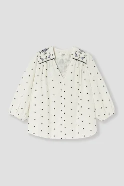 Promod Blouse brodée Femme - Ecru New