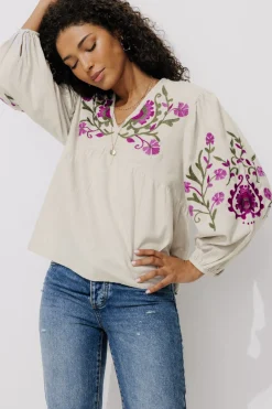 Promod Blouse brodée Femme - Gris clair Grisclair Cheap