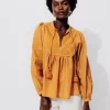 Promod Blouse brodée Femme - Ocre Sale
