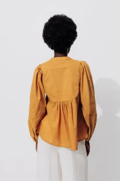 Promod Blouse brodée Femme - Ocre Sale