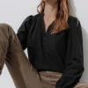 Promod Blouse crinkle unie Femme - Noir Clearance