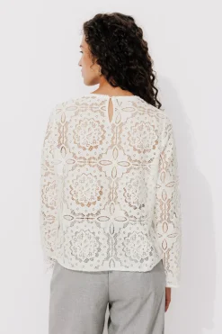 Promod Blouse en dentelle Femme - Ecru Hot