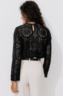 Promod Blouse en dentelle Femme - Noir Hot
