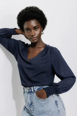 Promod Blouse Femme éco-conçue - Marine Hot