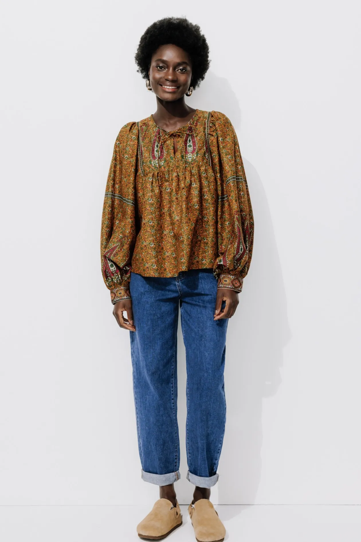 Promod Blouse imprimée Femme - Imprimé ocre Impriméocre Shop