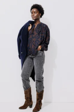 Promod Blouse imprimée oversize Femme - Imprimé marron Imprimémarron Flash Sale