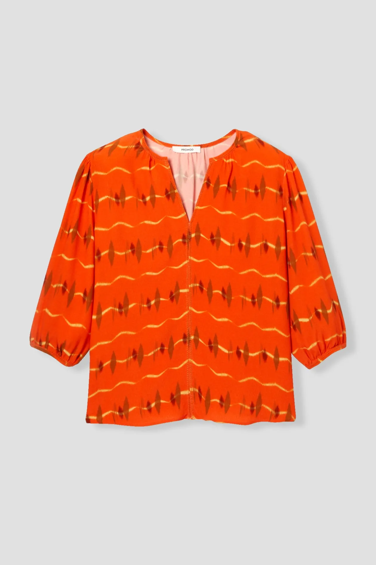 Promod Blouse manches 3/4 Femme - Imprimé rouge Imprimérouge Shop