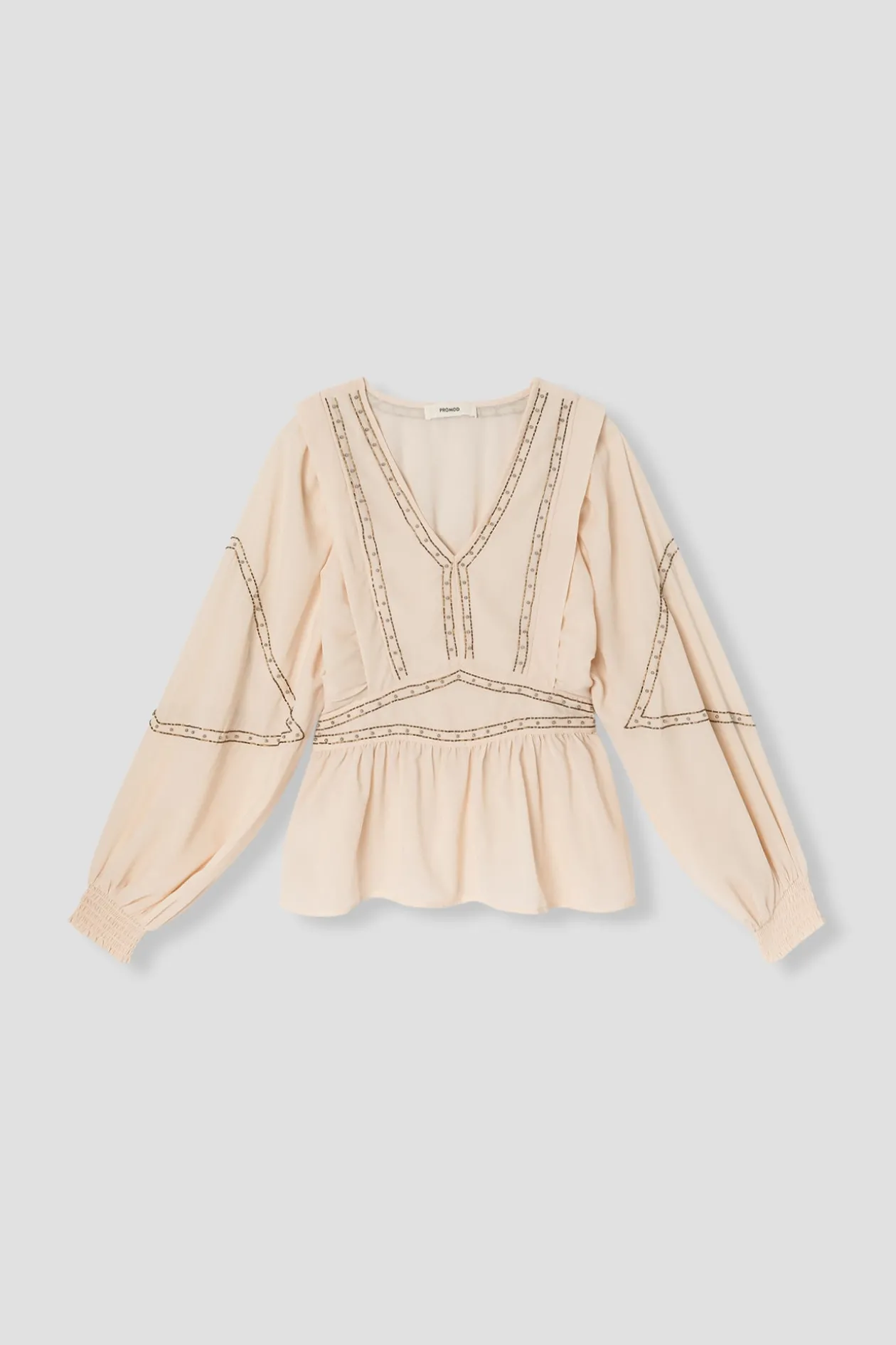 Promod Blouse perlée Femme - Ecru Sale