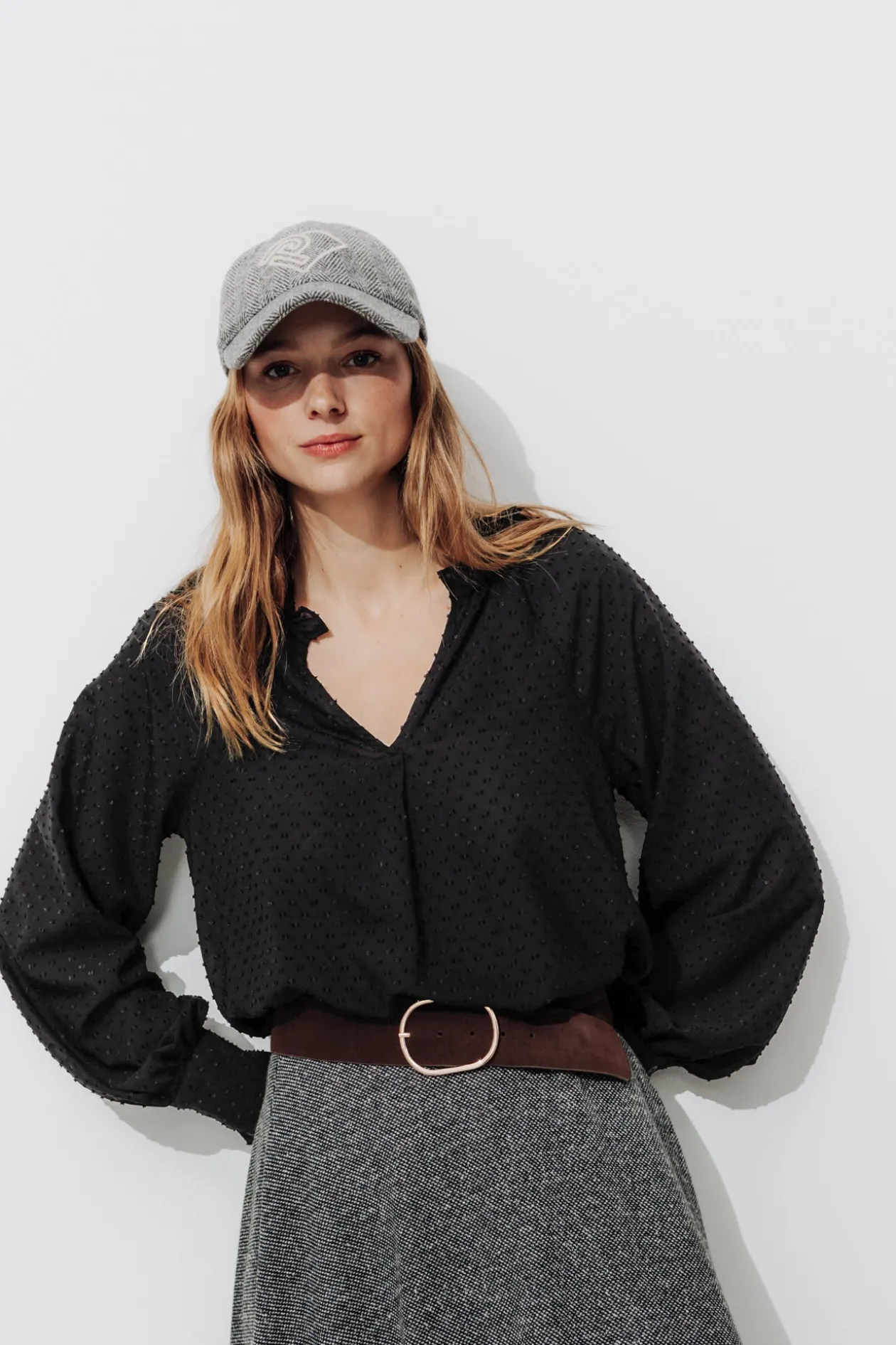 Promod Blouse plumetis Femme - Noir Shop
