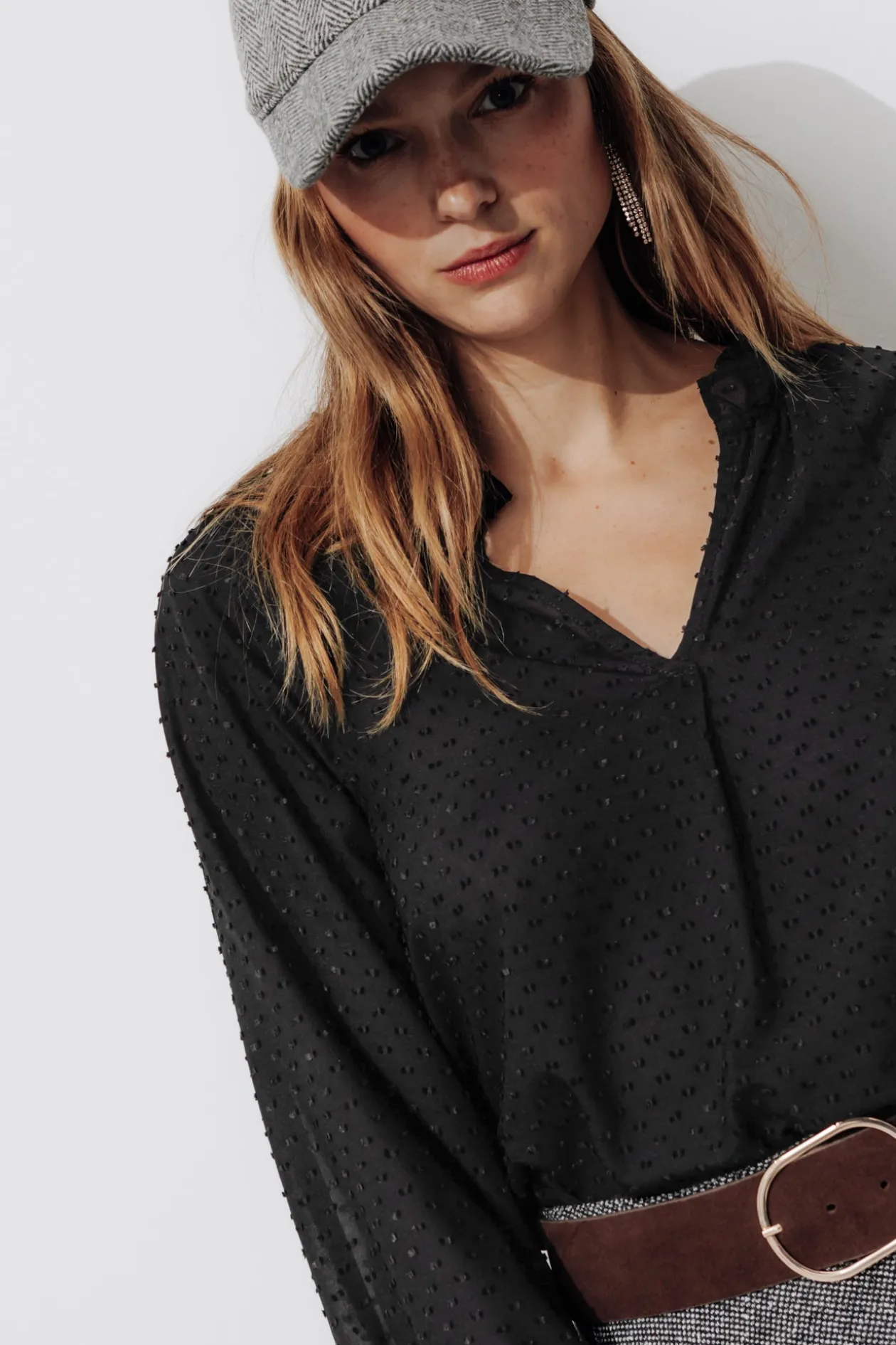 Promod Blouse plumetis Femme - Noir Shop
