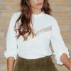 Promod Blouse romantique Femme - Ecru Clearance