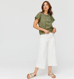 Promod Blouse romantique Femme - Kaki New