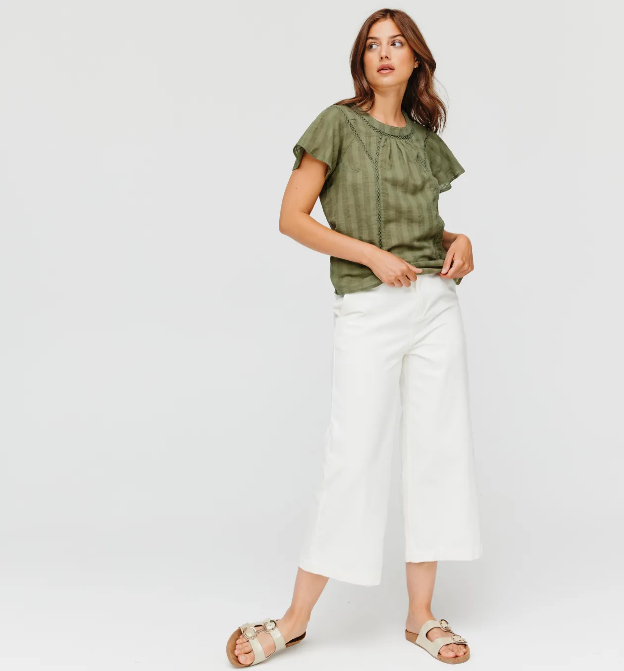 Promod Blouse romantique Femme - Kaki New
