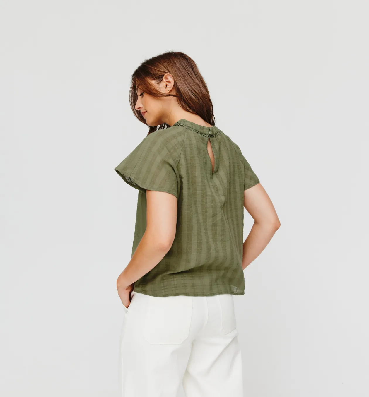 Promod Blouse romantique Femme - Kaki New