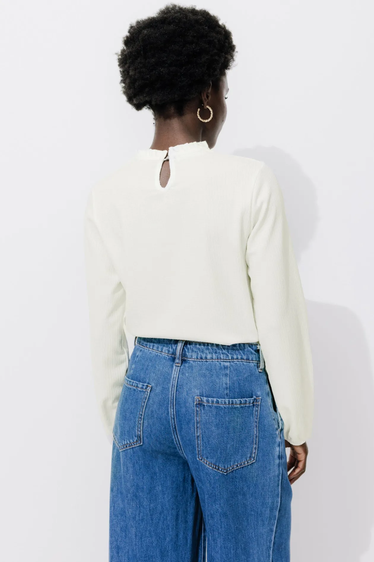 Promod Blouse romantique Femme - Ecru Clearance