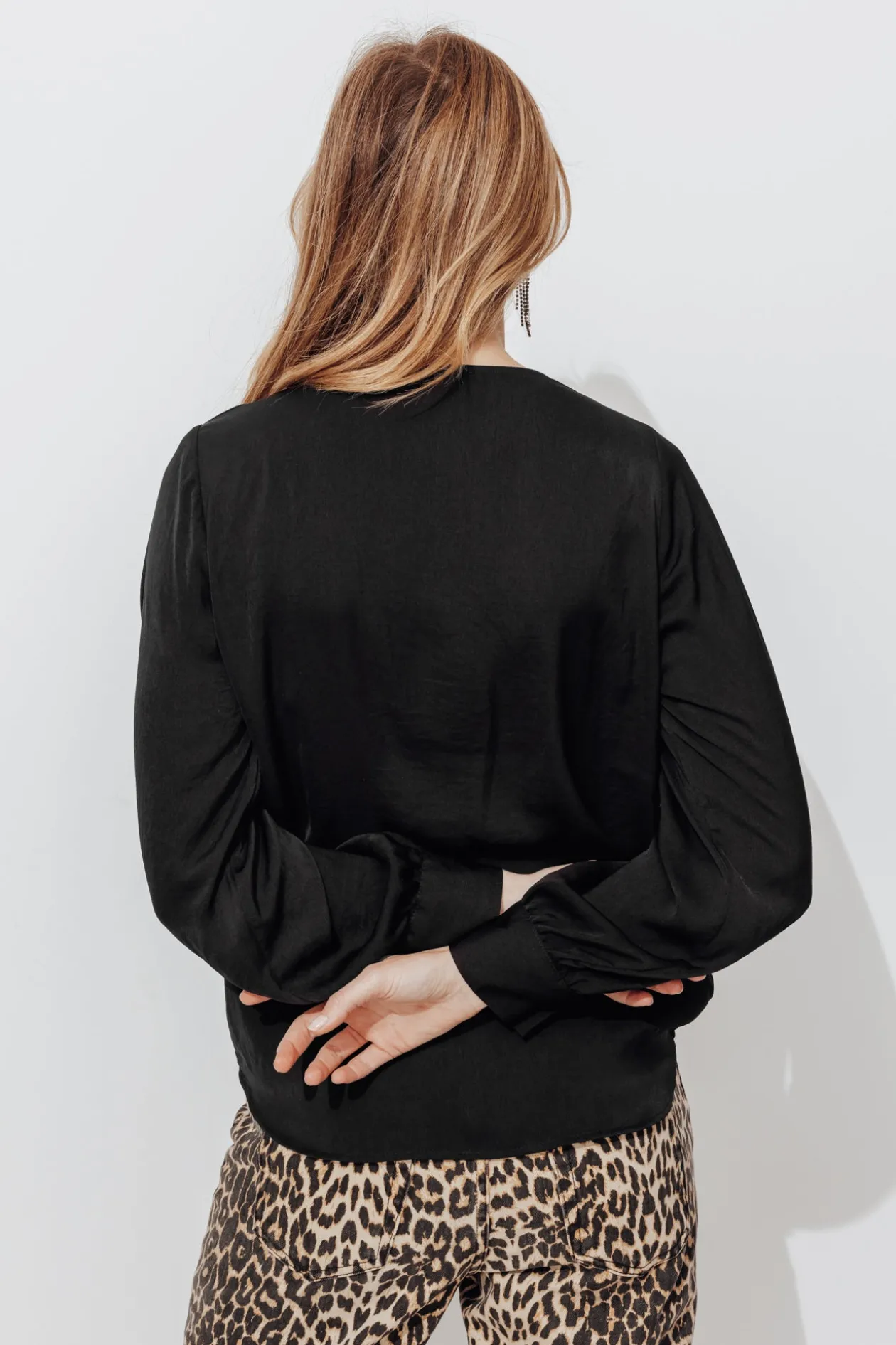 Promod Blouse soyeuse unie Femme - Noir Clearance