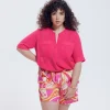 Promod Blouse unie en coton Femme - Corail Shop