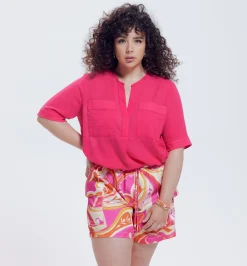 Promod Blouse unie en coton Femme - Corail Shop