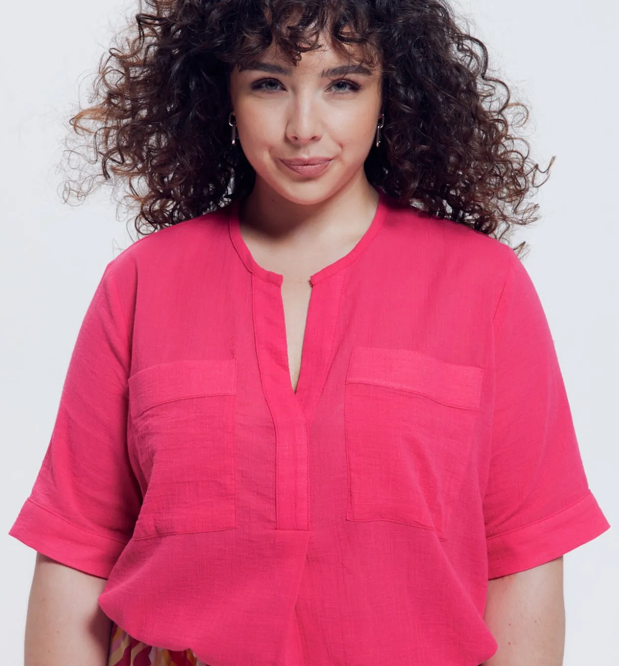 Promod Blouse unie en coton Femme - Corail Shop