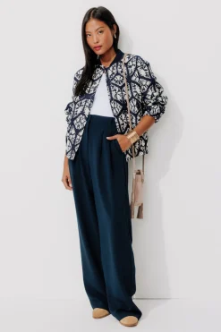 Promod Blouson bomber ikat Femme - Imprimé marine Imprimémarine Fashion