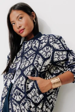Promod Blouson bomber ikat Femme - Imprimé marine Imprimémarine Fashion