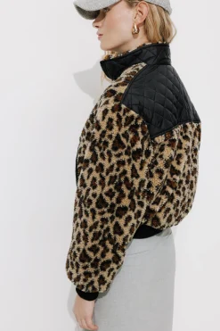Promod Blouson court en moumoute - Imprimé multicolore Imprimémulticolore Online