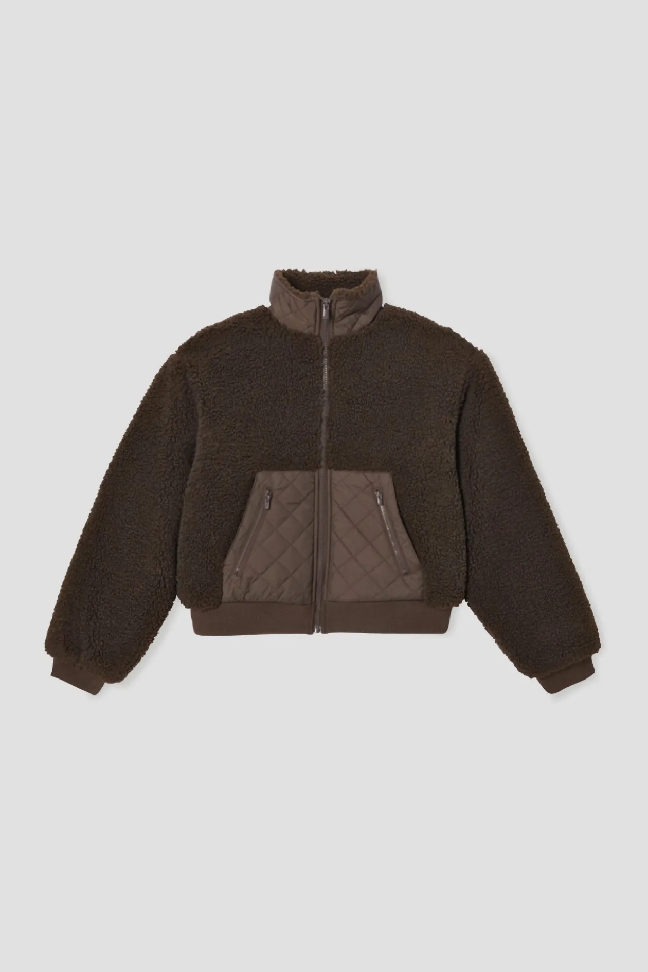 Promod Blouson court en moumoute - Marron Fashion