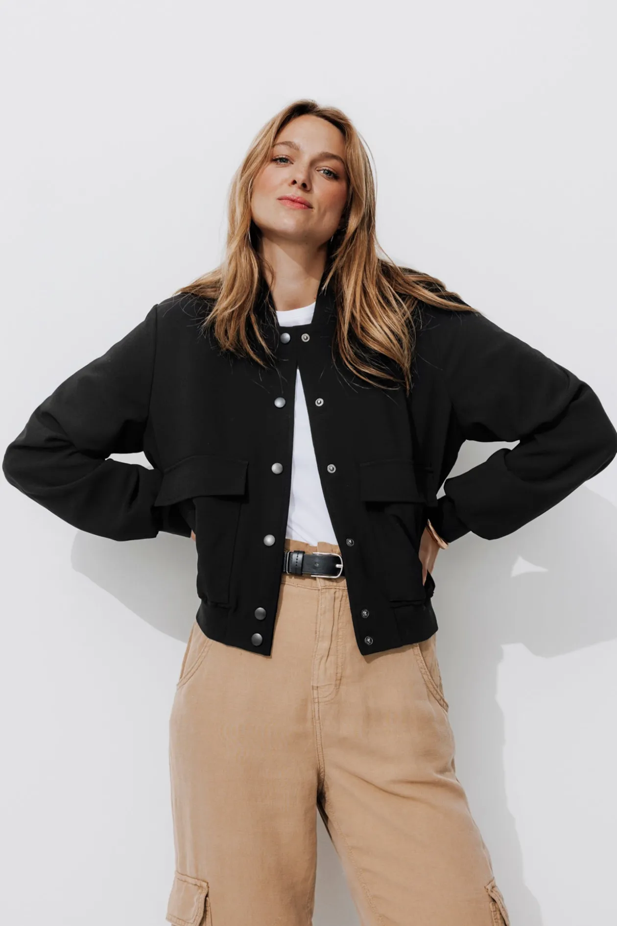 Promod Blouson court teddy Femme - Noir Cheap