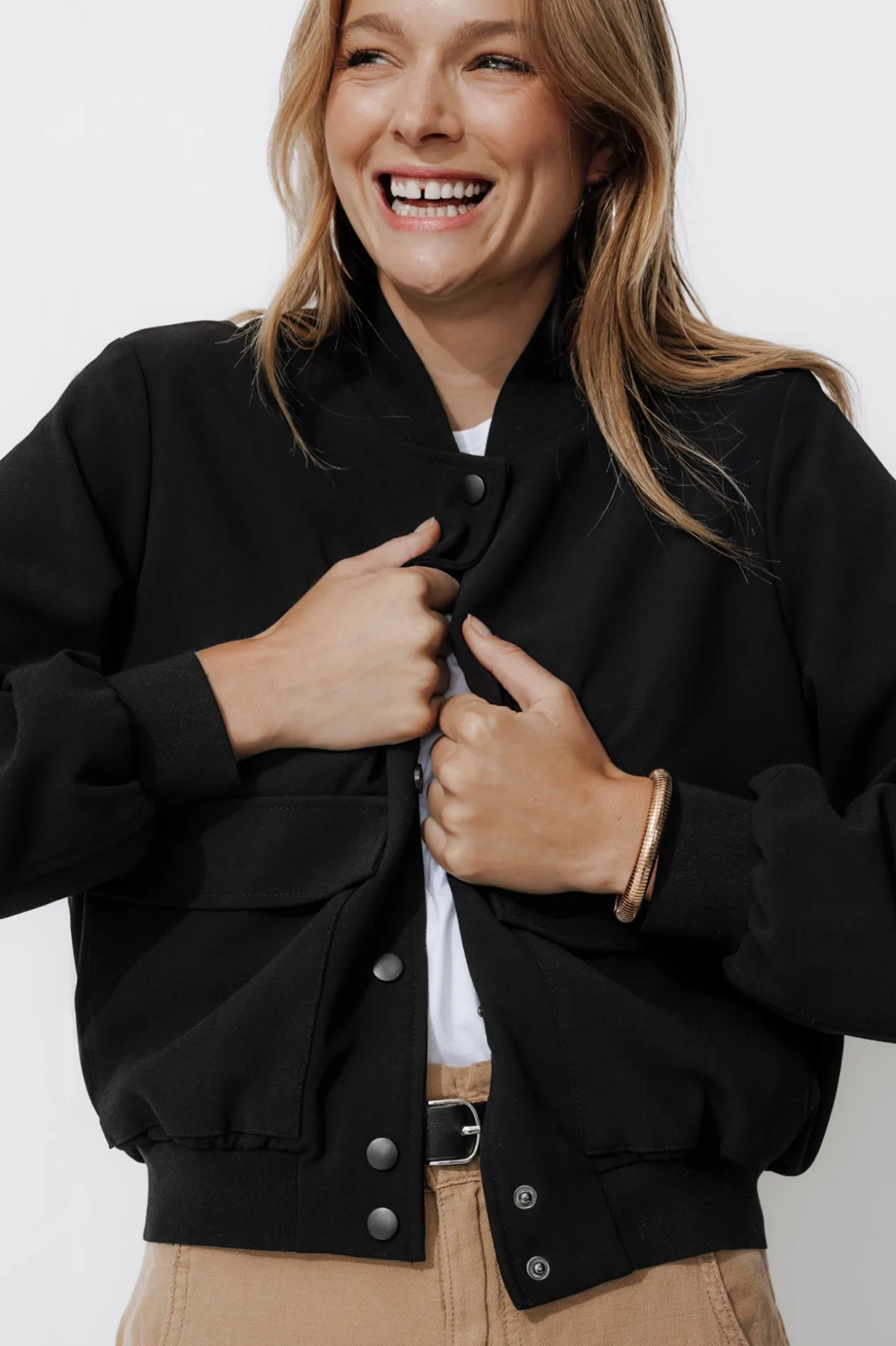 Promod Blouson court teddy Femme - Noir Cheap