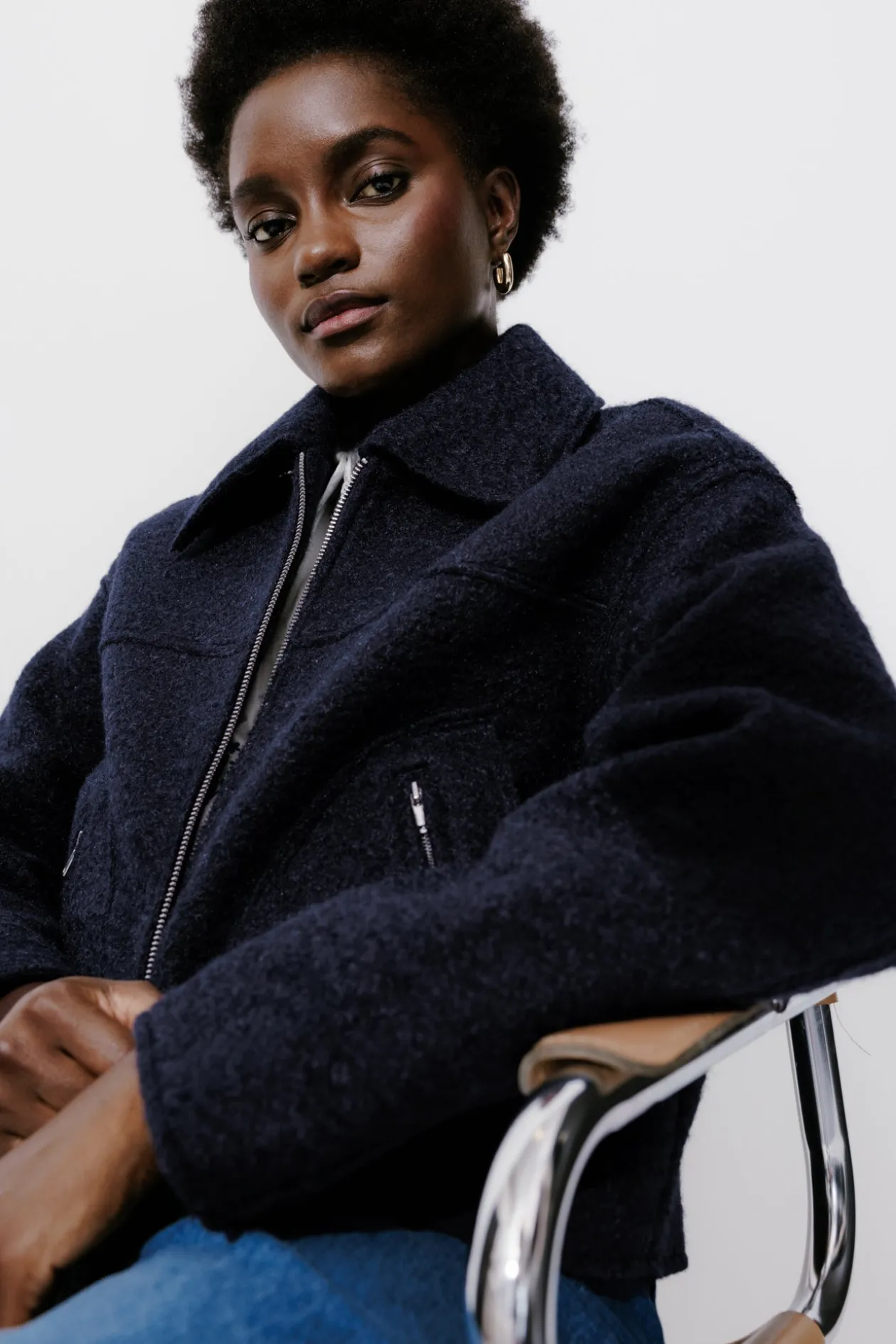 Promod Blouson court zippé Femme - Marine Online