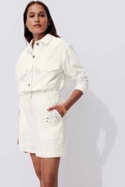 Promod Blouson en broderie anglaise - Ecru Flash Sale