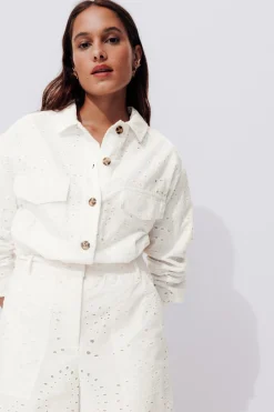 Promod Blouson en broderie anglaise - Ecru Flash Sale