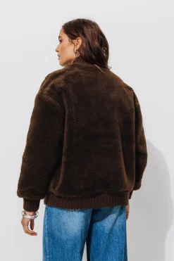 Promod Blouson en moumoute Femme - Camel Fashion