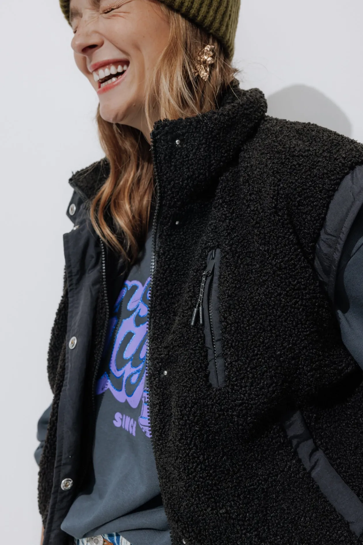 Promod Blouson en moumoute Femme - Noir Online