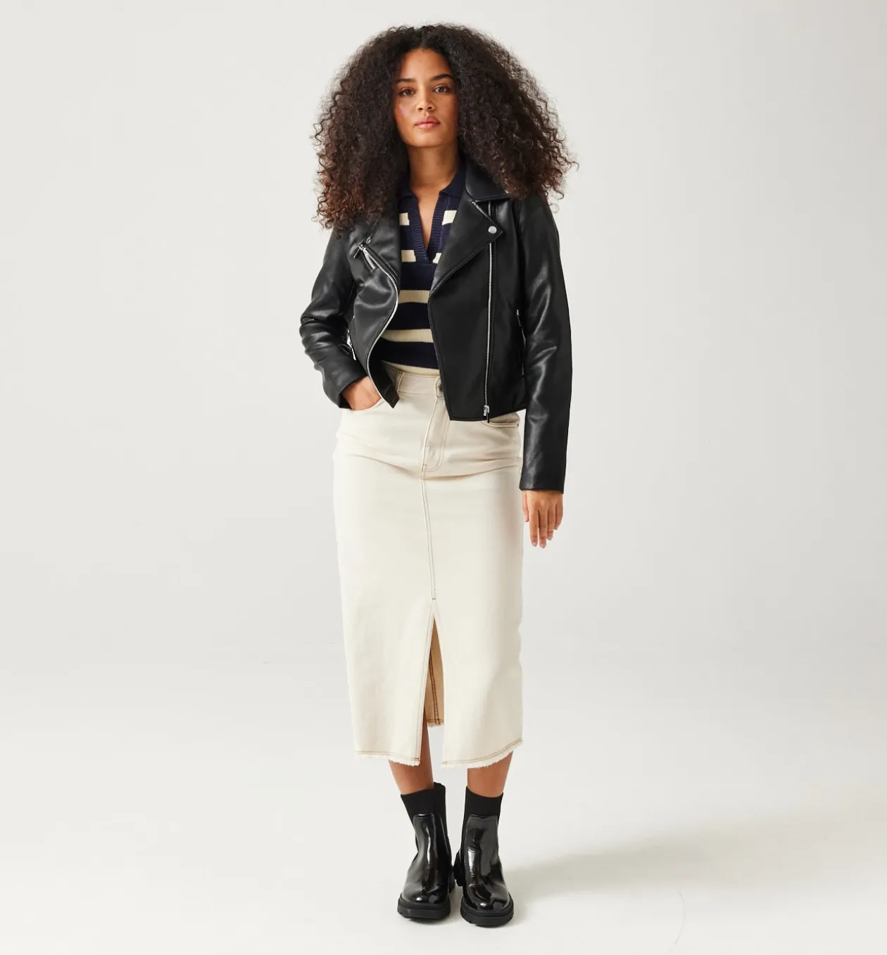 Promod Blouson en simili cuir Femme - Noir Flash Sale