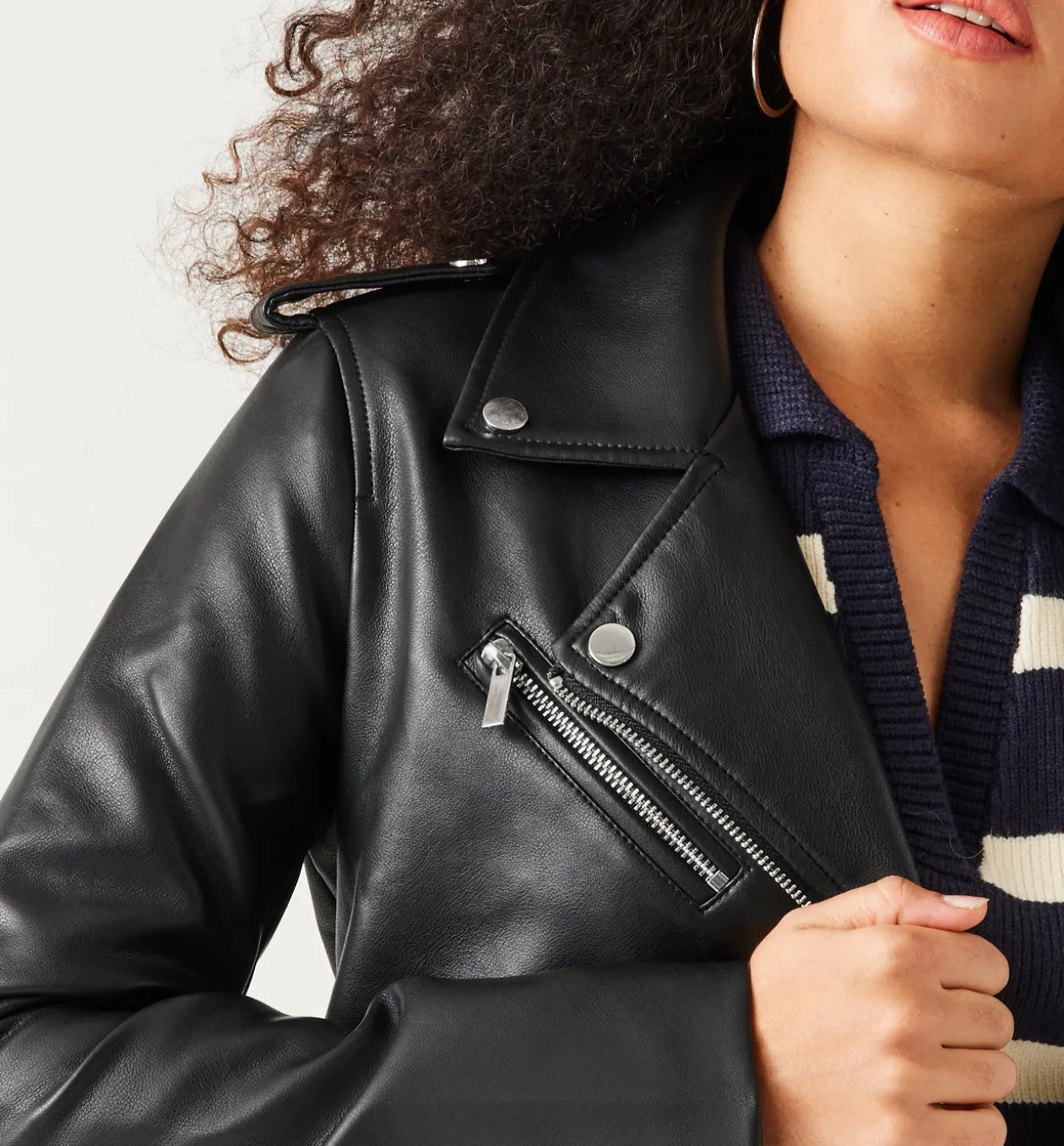 Promod Blouson en simili cuir Femme - Noir Flash Sale