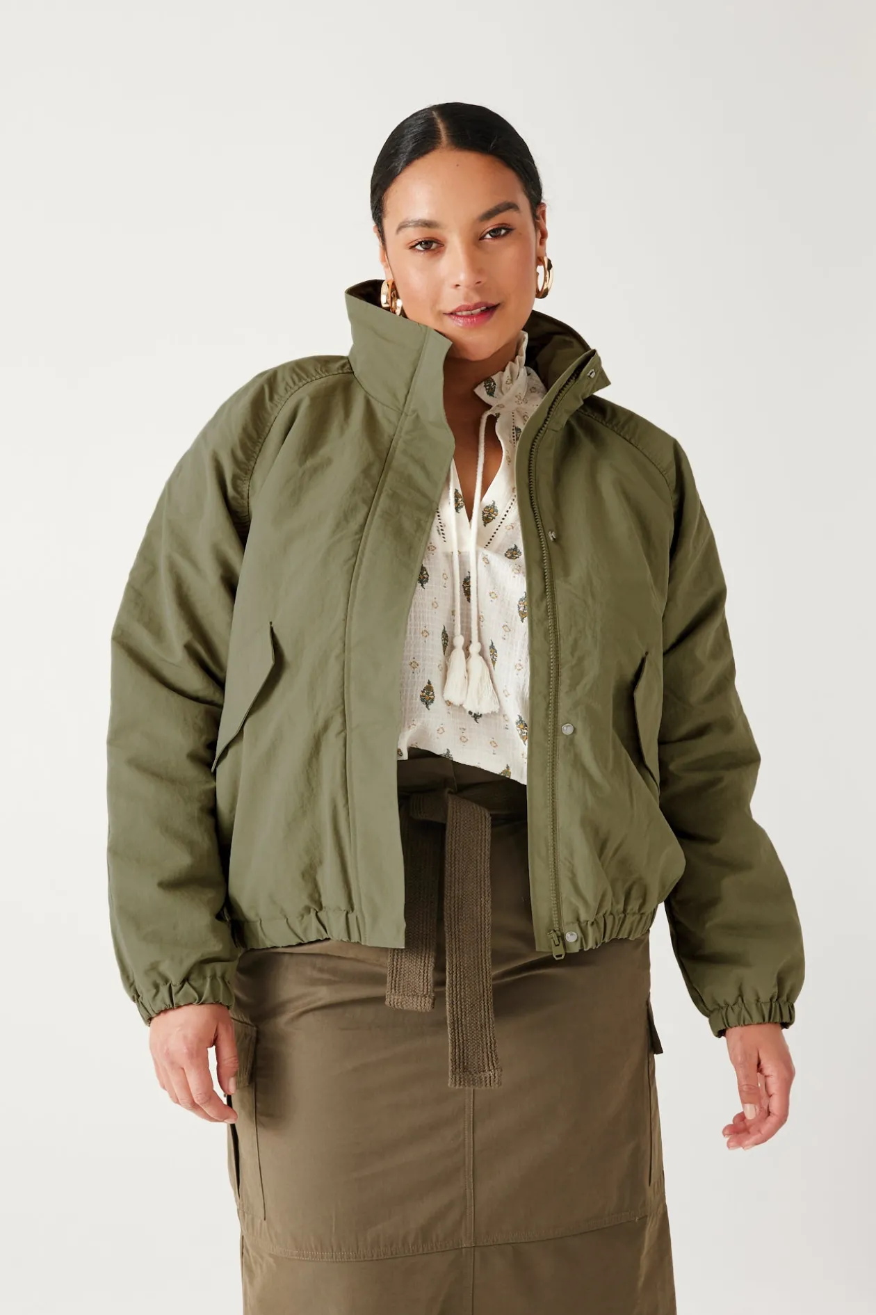 Promod Blouson fourré Femme - Kaki Best Sale
