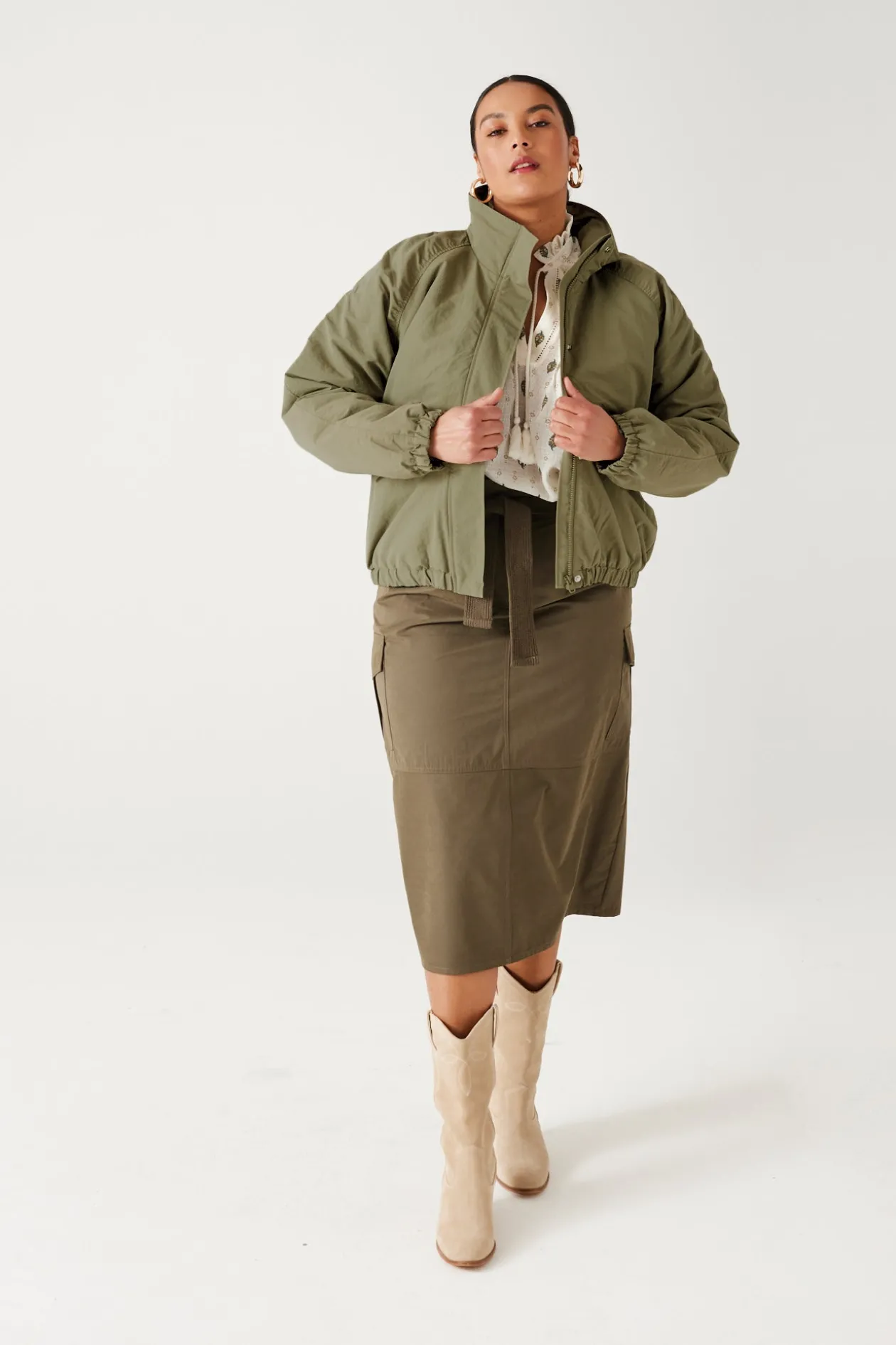 Promod Blouson fourré Femme - Kaki Best Sale