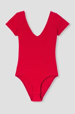 Promod Body côtelé uni Femme - Rouge New