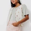 Promod Boléro brodé en coton Femme - Imprimé multicolore Imprimémulticolore Cheap
